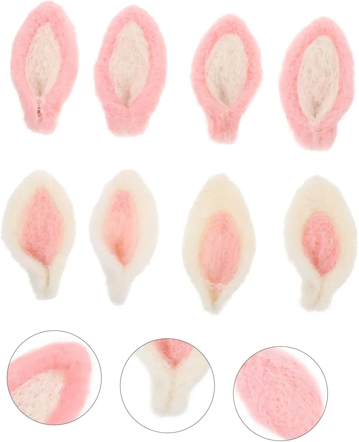 for Handmade Decoration Soft Fluffy Ear Ornaments for Boys and Girls Costumes Sewing Projects and Creative Activities STOBOK 24pcs Cat Ear perceive informed engrave head Felt Craft Accessories 