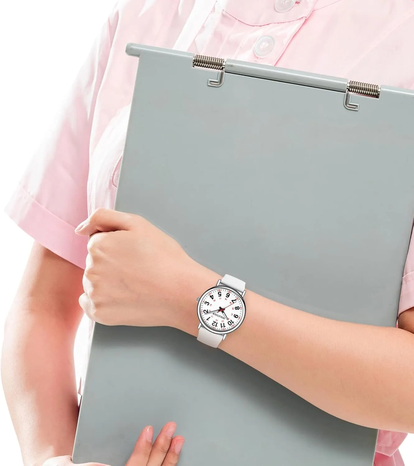 for Healthcare Professionals, Students Women and Men Clear and Easy to Read Luminous Dial 12/24 Hour Military Time miss cargo wide Display with Second Hand Colored Silicone Strap Nurse Watch 