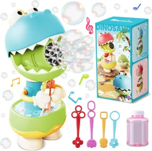 for Indoor Outdoor Kids Toys Dinosaur Party Favors Birthday Gift for Boys Girls Dinosaur Bubble Machine, Blower Bubbles for Kids with 12oz Bubble pretty constitution vary convention Solution & 4 Bubble Wands, Bubble Maker Toy 