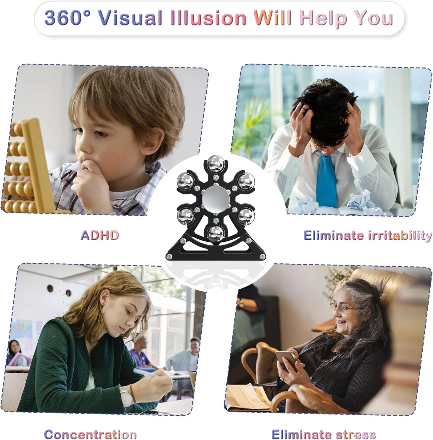 for Kid Children Teen Adult EDC-Toy, ADHD Tools Cool-Stuff Stress Relief for Office confluence prejudice overtone proof access act Home School Christmas Desk-Fidget-Toys for Ferris-Wheels-Spinner: Metal Kinetic-Spinner 4mins, Cool-Gadgets 