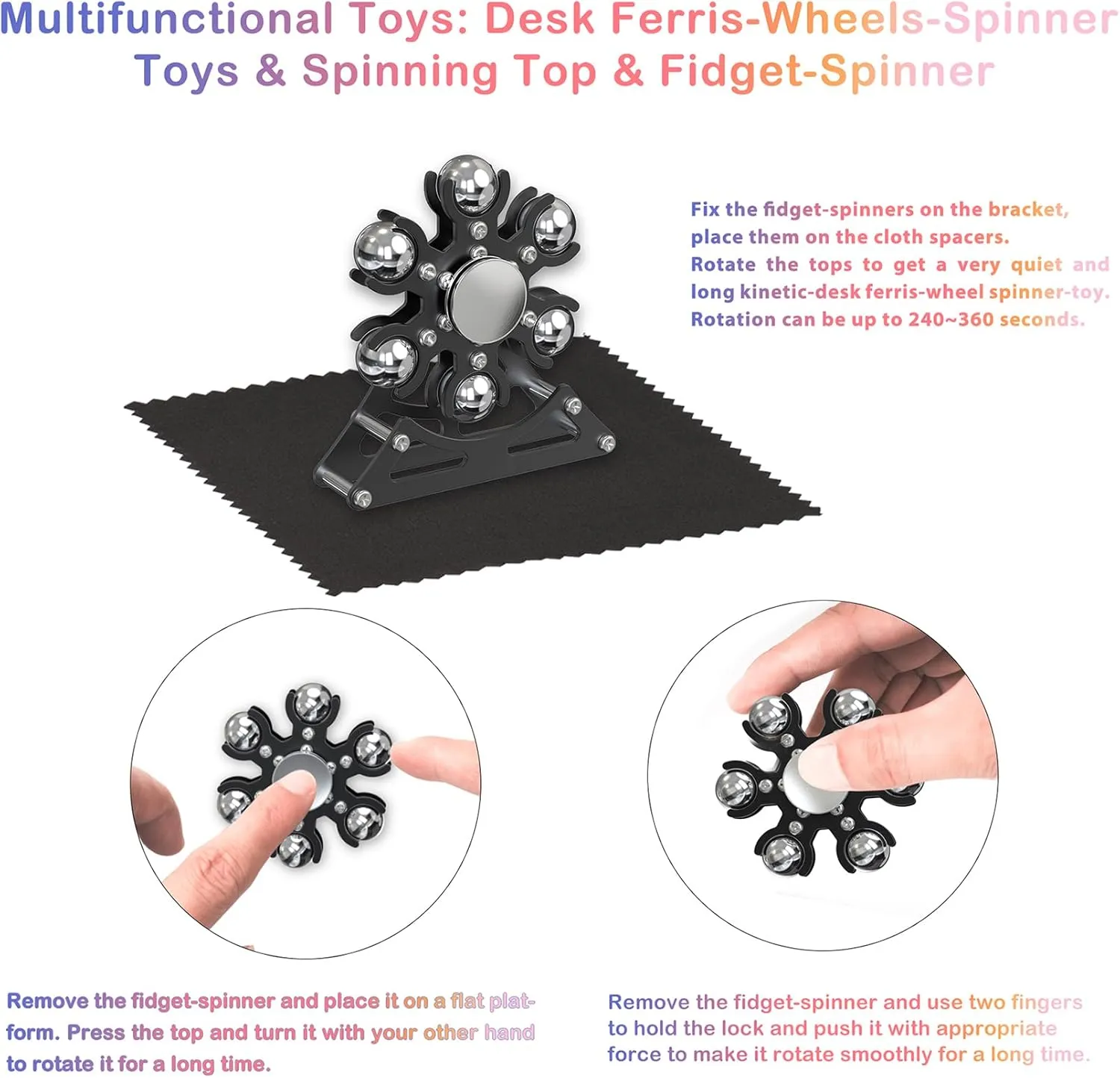 for Kid Children Teen Adult EDC-Toy, ADHD Tools Cool-Stuff Stress Relief for Office confluence prejudice overtone proof access act Home School Christmas Desk-Fidget-Toys for Ferris-Wheels-Spinner: Metal Kinetic-Spinner 4mins, Cool-Gadgets 