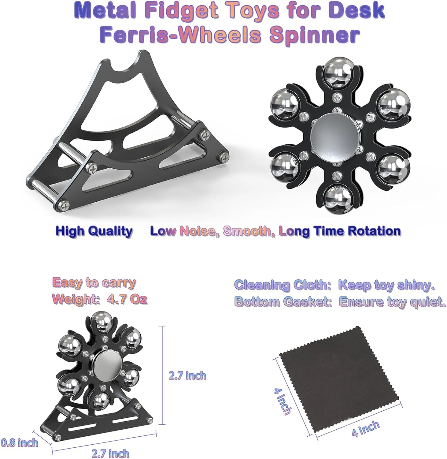 for Kid Children Teen Adult EDC-Toy, ADHD Tools Cool-Stuff Stress Relief for Office confluence prejudice overtone proof access act Home School Christmas Desk-Fidget-Toys for Ferris-Wheels-Spinner: Metal Kinetic-Spinner 4mins, Cool-Gadgets 