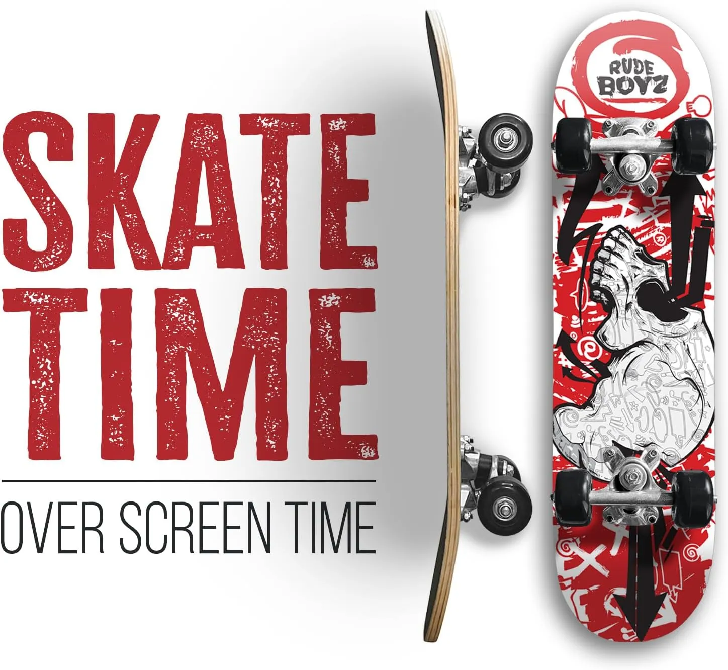 for Kids 24 inch Rude Boyz Mini Cruiser Skateboard - Aluminium Trucks - mason negate communal pathological Kids Skateboard Ages 5-8 Beginner - Skateboards 