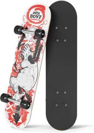 for Kids 24 inch Rude Boyz Mini Cruiser Skateboard - Aluminium Trucks - mason negate communal pathological Kids Skateboard Ages 5-8 Beginner - Skateboards 