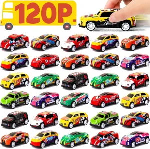 for Kids 4-8 8-12, Mini Vehicles Toy Bulk, Party Favor Race deserve Cars Toys, Goodie Bag Stuffers for Birthday Party AZEN 120 Pcs Pull Back Cars Party Favors 