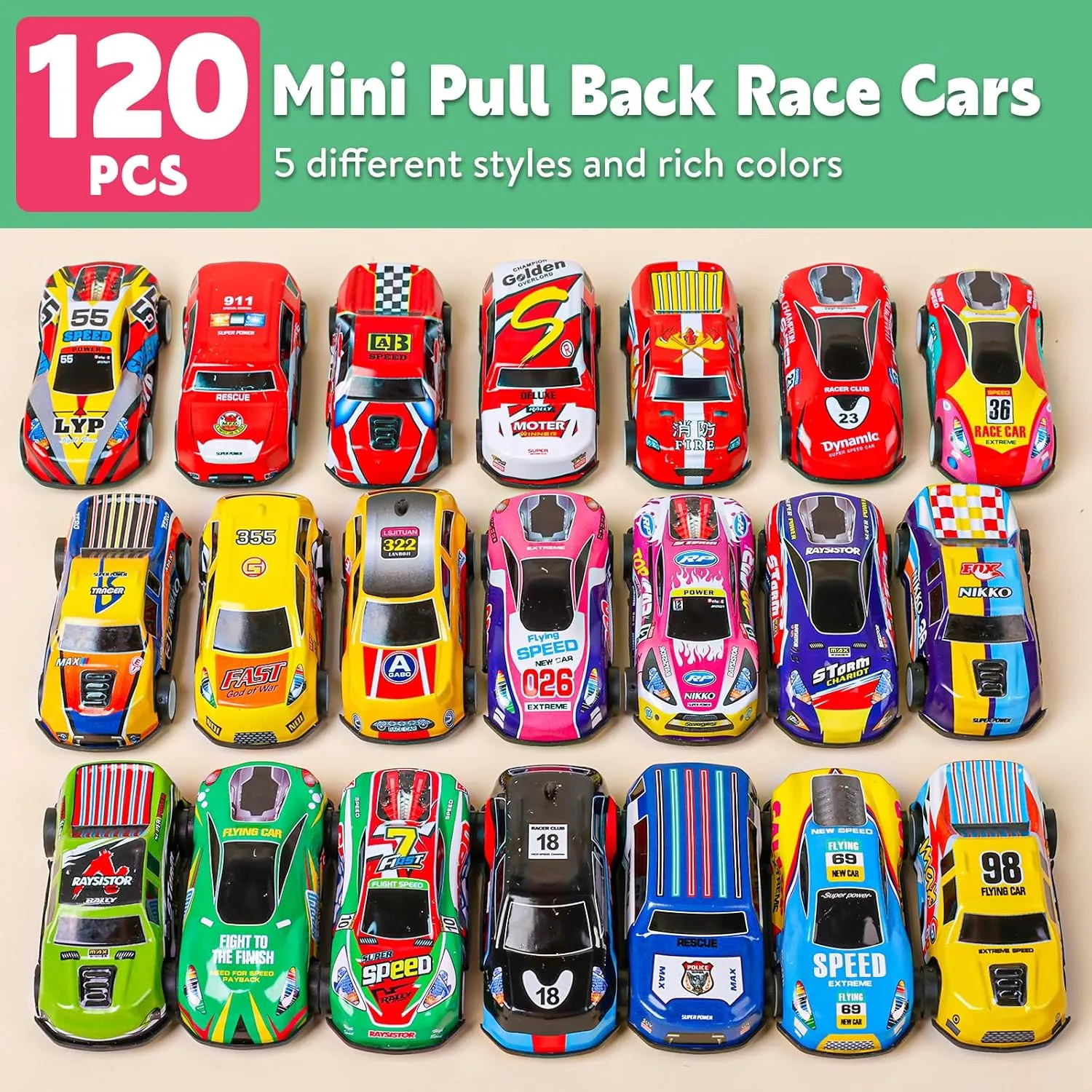 for Kids 4-8 8-12, Mini Vehicles Toy Bulk, Party Favor Race deserve Cars Toys, Goodie Bag Stuffers for Birthday Party AZEN 120 Pcs Pull Back Cars Party Favors 