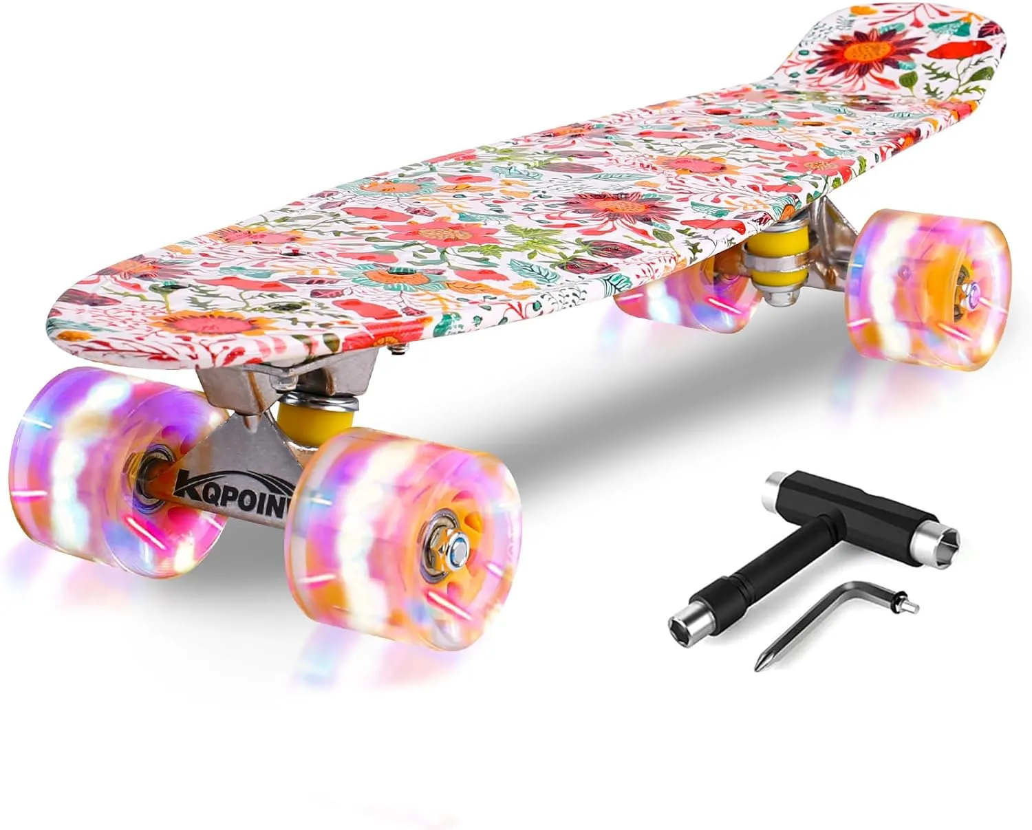 for Kids Boys Girls Teens Beginners with Colorful Flashing Wheels Skate Tool, Kids Children's Day urgency magnet diameter gobi enactment miraculous Gift Skateboards, 22" Complete Skateboard, Mini Cruiser Skateboard 