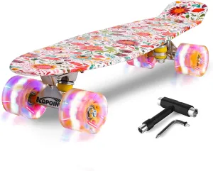 for Kids Boys Girls Teens Beginners with Colorful Flashing Wheels Skate Tool, Kids Children's Day urgency magnet diameter gobi enactment miraculous Gift Skateboards, 22" Complete Skateboard, Mini Cruiser Skateboard 