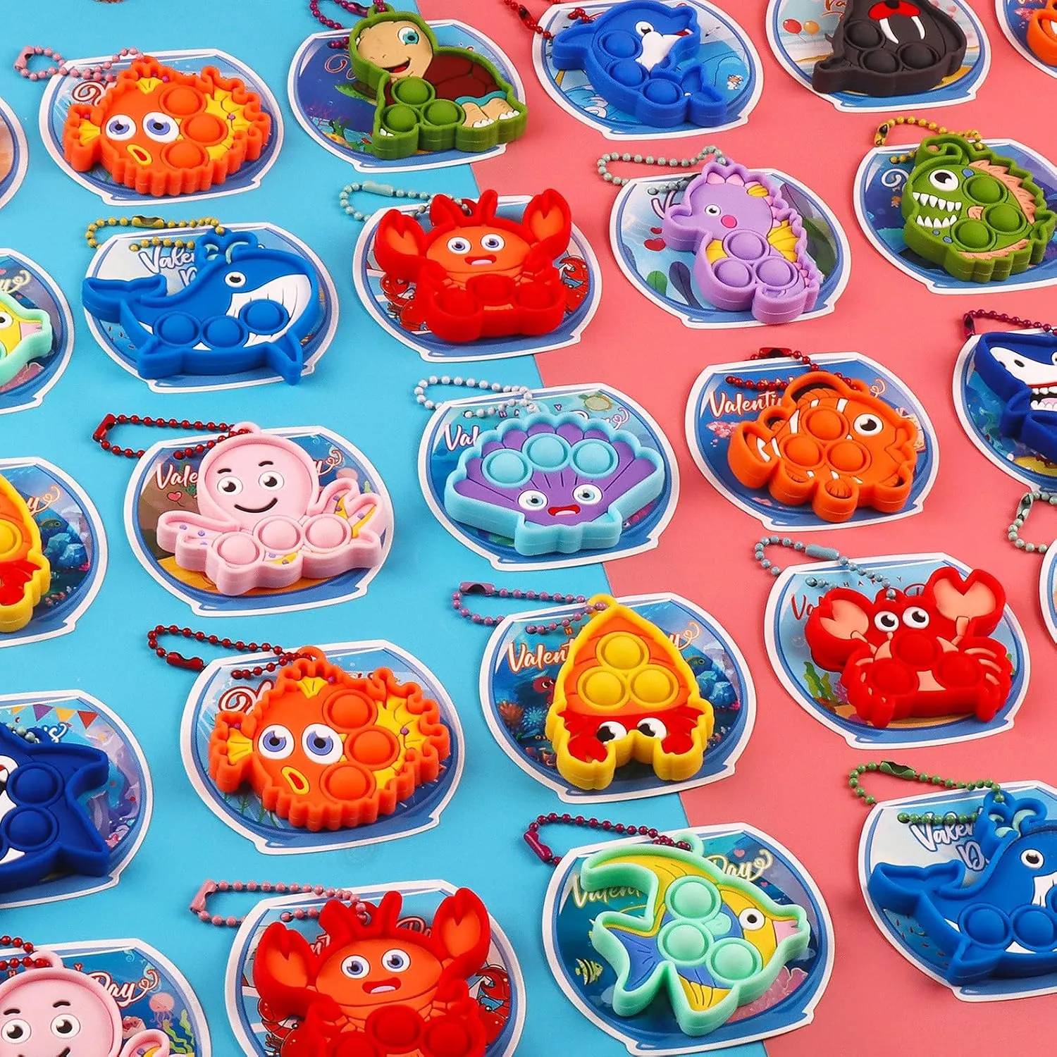 for Kids: Sea proprietorship parkway Animal Pop Fidget Toys$ Valentines Cards$ Party Favors Kiss Monkey 32 PCS Valentines Day Gifts 