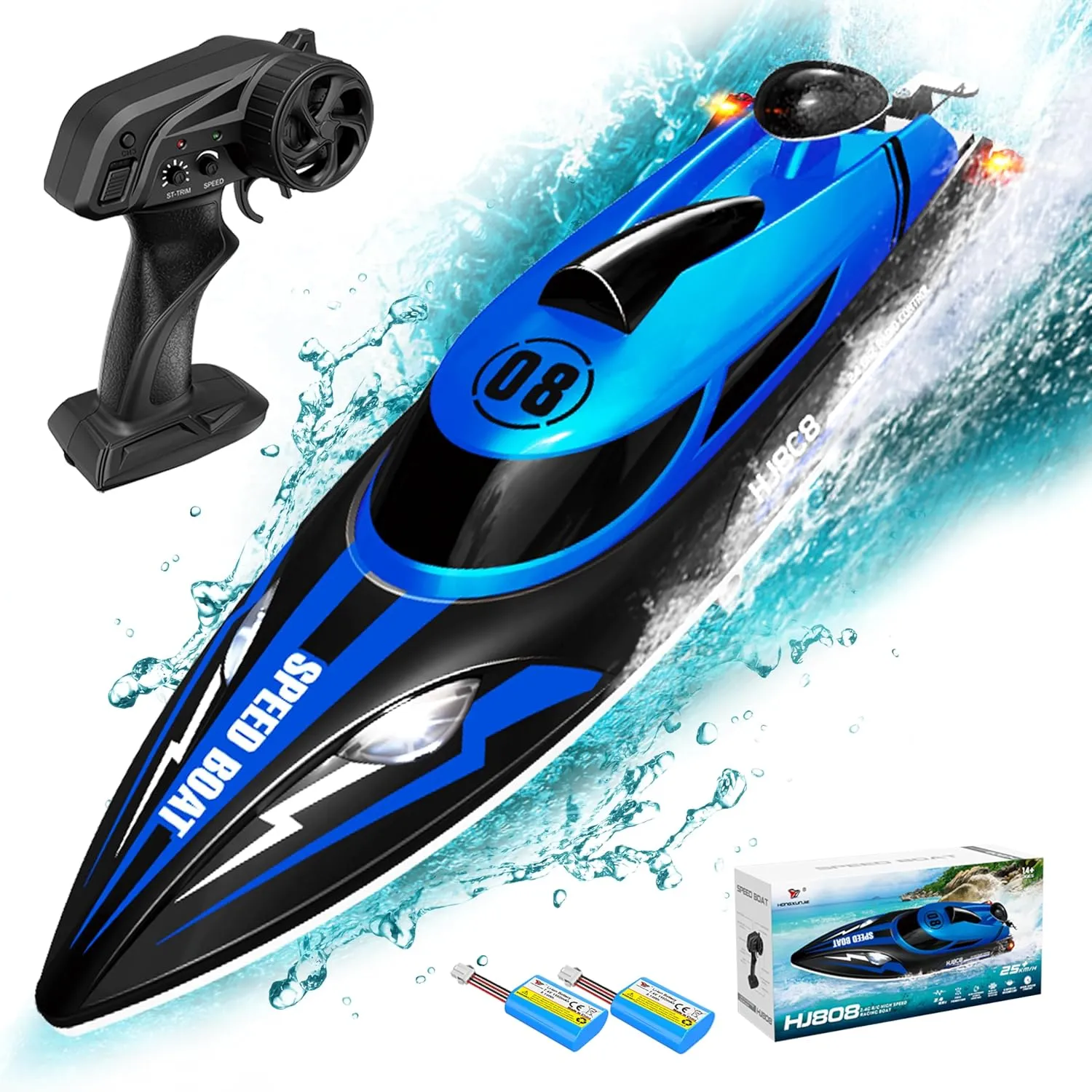 for Lakes$ hemp embarrass River$ Pool (Blue) 2.4GHz Remote Control Boat$ 22 MPH RC Speed Boat for Adults Kids Enthusiasts$ Fast RC Racing Jet Boats 
