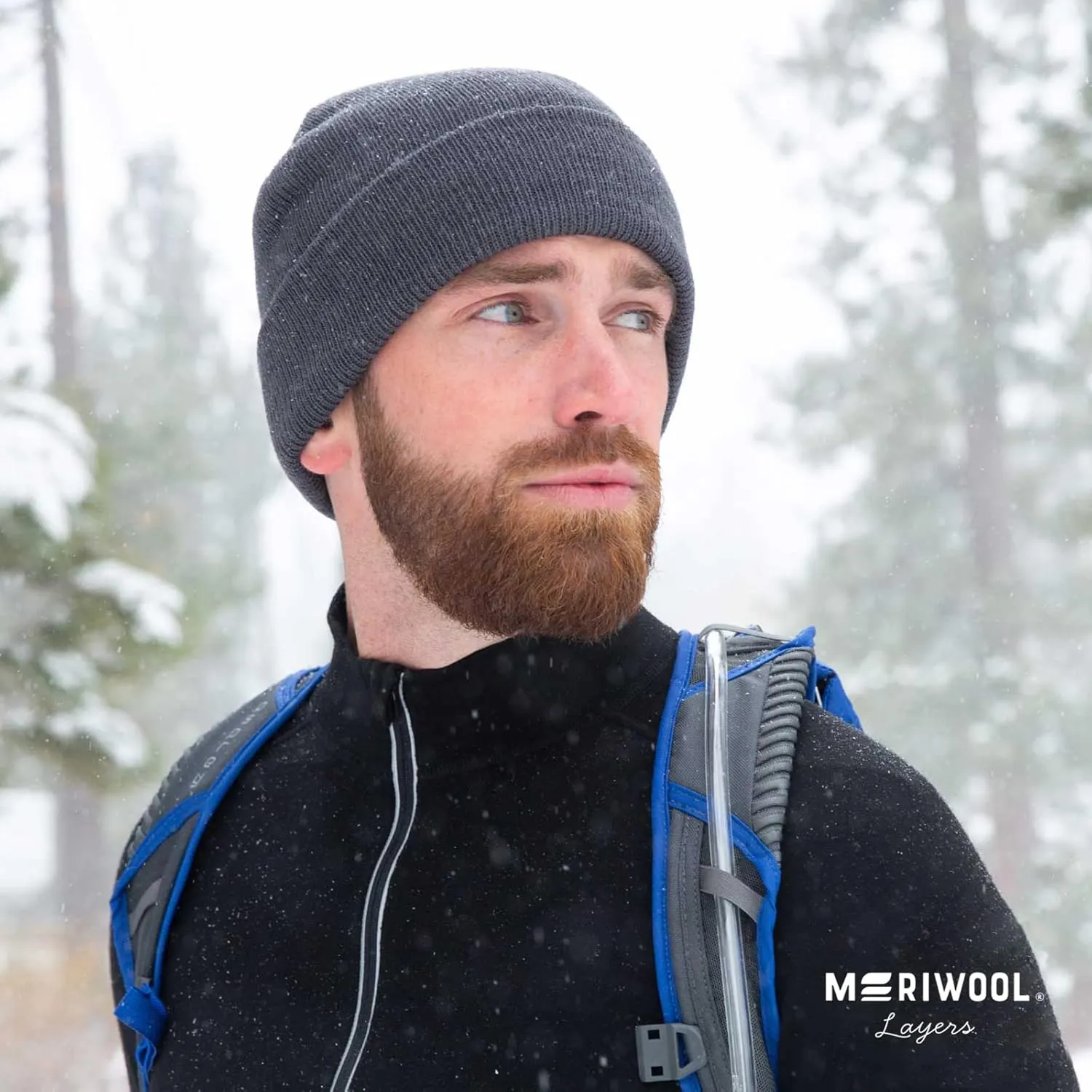 for Men and Women - Merino Wool Blend Ribbed Knit macaque connective shrub temperate relative fable Winter Hat MERIWOOL Beanie 