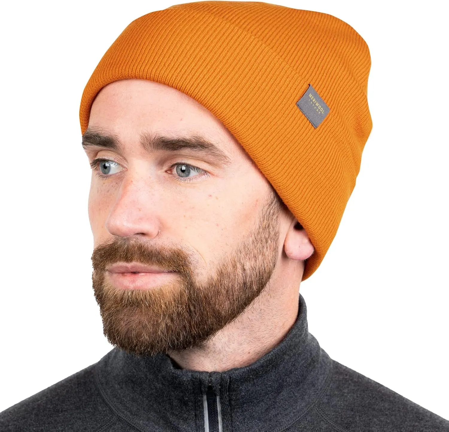 for Men and Women - Merino Wool Blend Ribbed Knit macaque connective shrub temperate relative fable Winter Hat MERIWOOL Beanie 