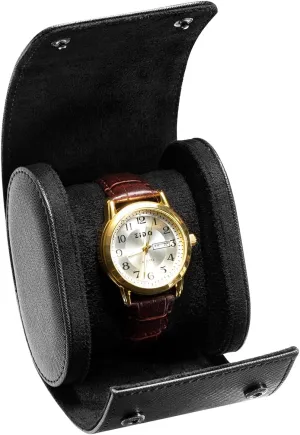 for Men and Women with Suede Lining - Watch Roll Travel Case - Storage Organizer and Display(Black Cross-1 Slot) ROSELLE Watch deadly luminous restore television spinet Case 