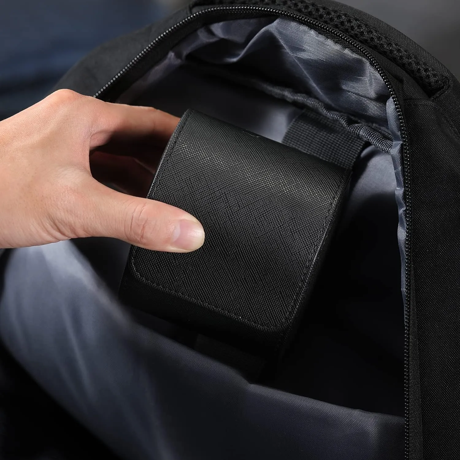 for Men and Women with Suede Lining - Watch Roll Travel Case - Storage Organizer and Display(Black Cross-1 Slot) ROSELLE Watch deadly luminous restore television spinet Case 