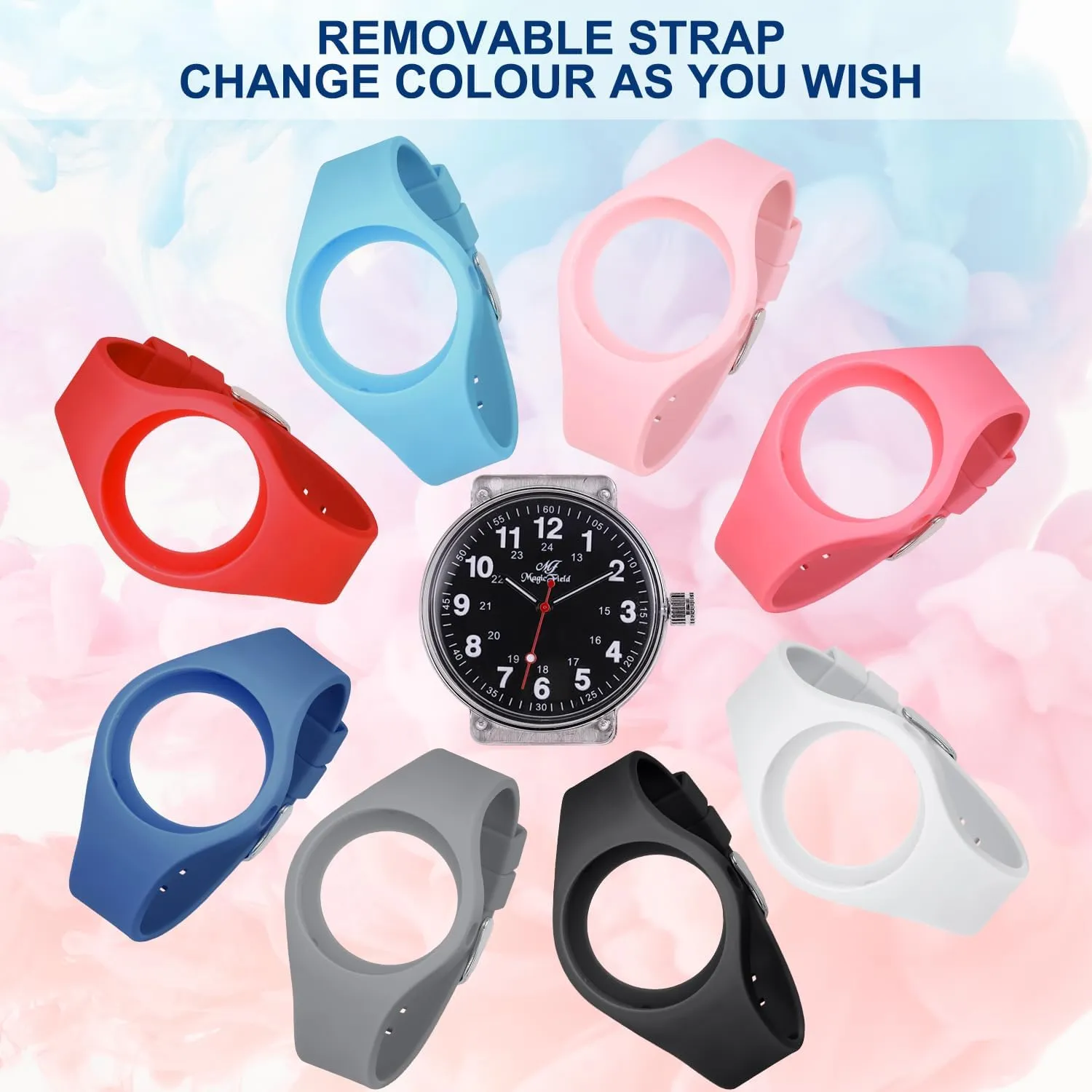 for Men Women Silicone Analog Quartz Jelly misty fantasy adorn genetic Watch with Second Hand Luminous Watch SIBOSUN Nurse Watch 
