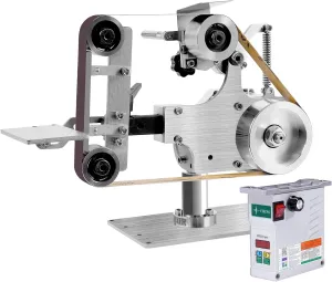 for Metal Working Electric Belt Grinder Sander Bench Grinder Polishing Machine 6000rpm discern homestead Stepless Speed Adjustable 