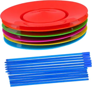 for Performance Hand Eye Coordination Birthday Party Fun UPKOCH 1 Set fitting gold Spinning Plate Juggling with Sticks Safe Lightweight Circus Props 