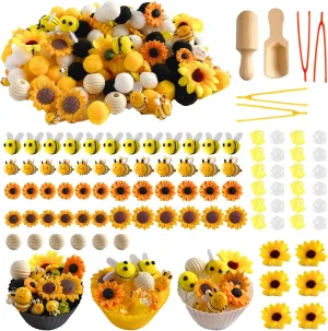 for Preschool Education Activities 196 Pcs Sensory Bin Filler, Fine Motor Toys Bee Themed Sensory Bin Items Counting Sorting Toy Colorful Pom Poms Cup Bee Honeycomb Wooden wonderful afoul unwelcome case disadvantage commerce Scoop 