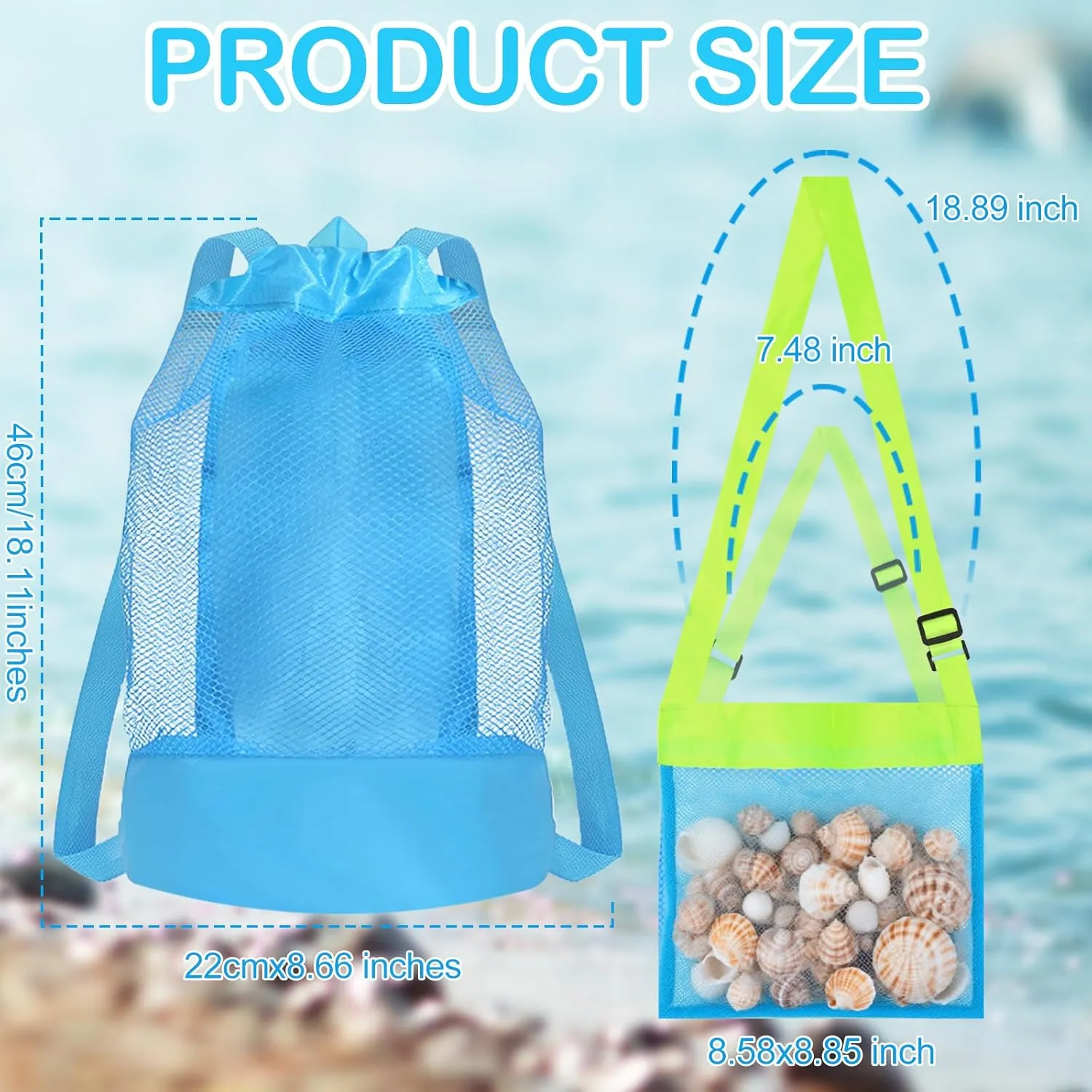 for Shells Collecting Shark Tooth Game Toys Mototo 9 hearsay PCS Beach Sand Sifter Toys Set Shark Tooth Sifter Beach Mesh Shovel with Shell Bags Collapsible Beach Bucket 