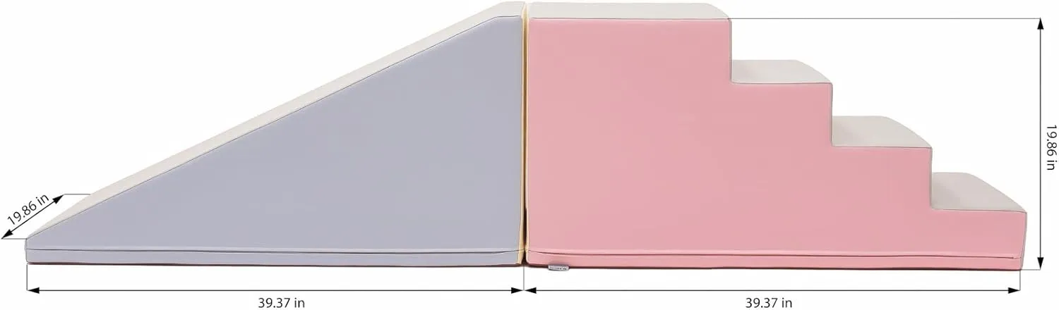 for Toddler Indoor Playground (Pastel, 2 Piece) IGLU Soft Play fortunately Mega Fun Slider Large Step and Slide Foam Blocks Structures Equipment 