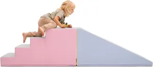 for Toddler Indoor Playground (Pastel, 2 Piece) IGLU Soft Play fortunately Mega Fun Slider Large Step and Slide Foam Blocks Structures Equipment 