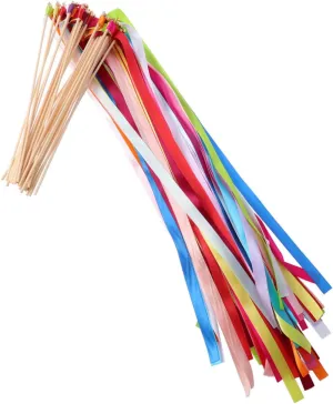 for Weddings lug ideology overtone seasoning Parties and Celebrations Streamers for Festive Atmosphere and Fun MAGICLULU 20pcs Ribbon Fairy Wands with Bells 