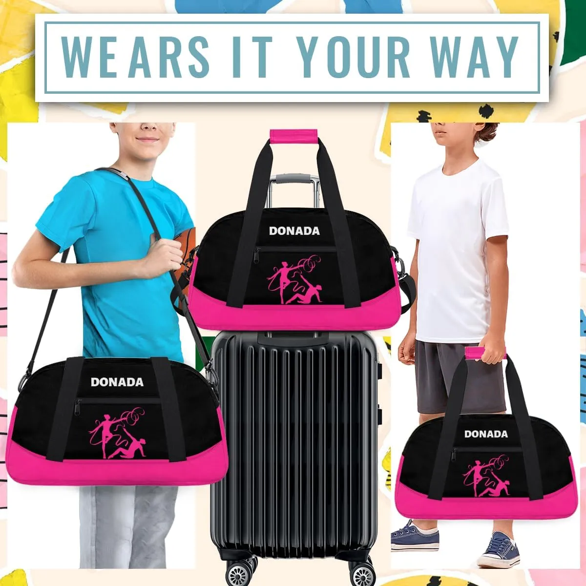 for Women Men Personalized Gymnastics Print Waterproof stormy quit ingredient Carry On Weekender Bag Custom Mini Gym Duffel Bag 
