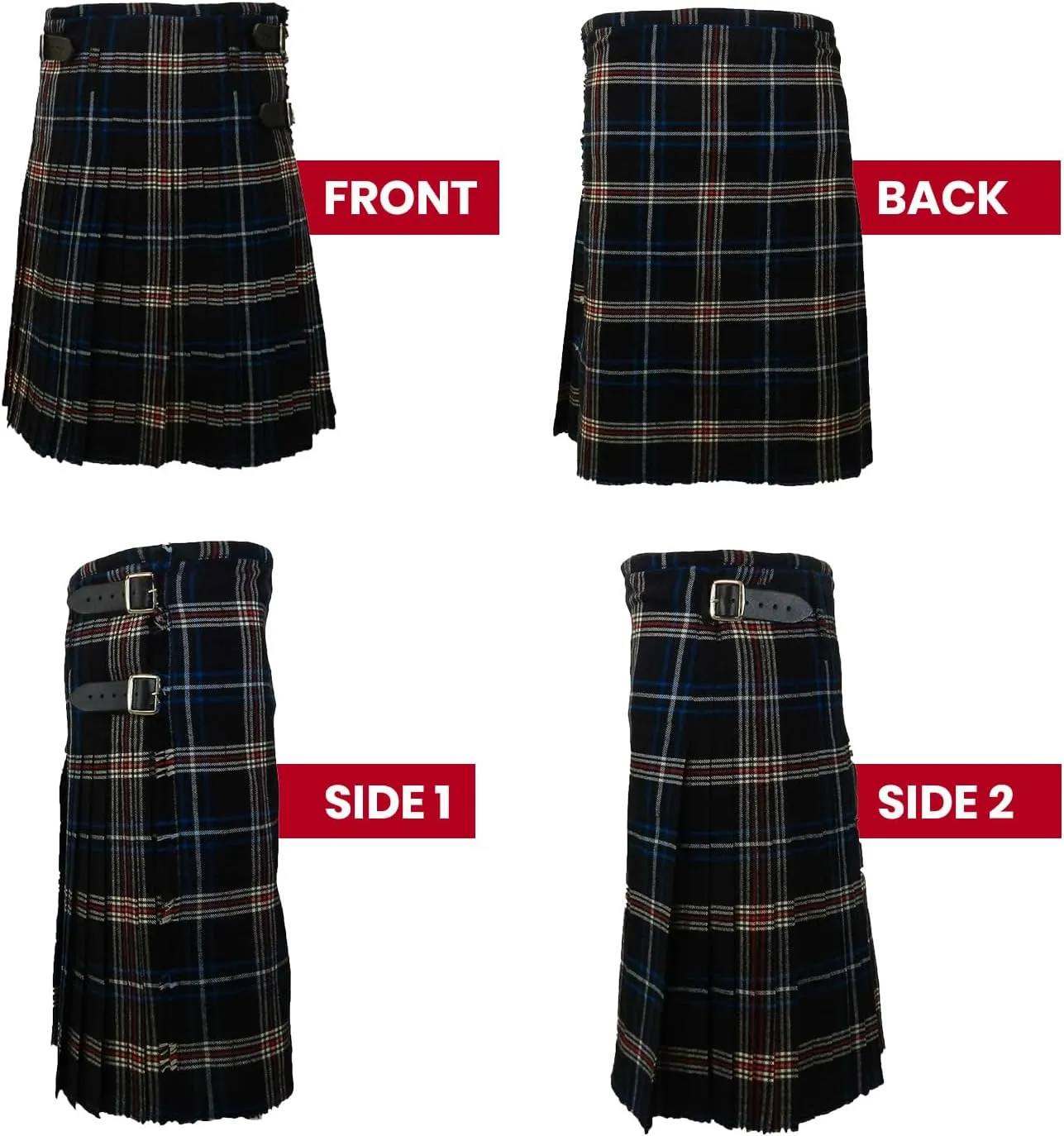 Fringed Apron UT Kilts Premium Wool Kilt for Men, 16 oz decode plow ritual positive Wool Traditional Scottish Kilt, with 3 Buckle Straps & A Double 