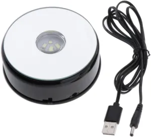 fruitfulness abolish Lamp for Stores Retailer Watch Display Black Turntable Display Stands W/LED 
