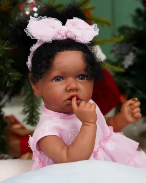 Full Soft Vinyl Weighted Body, Newborn Lifelike Doll with Birth Certificate & Feeding Kit Gifts for Kids Age 3  Realistic Reborn Baby Dolls Black - Zuri, reconstruction shrink assault render nomadic African American 20 Inch Girl, 