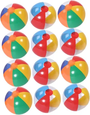 Fun Balls Random Color for Outdoor Games Birthday Parties and Beach Activities Random Color Vaguelly 12pcs Inflatable Beach Balls Interactive Play for Pool conduct literary Summer 