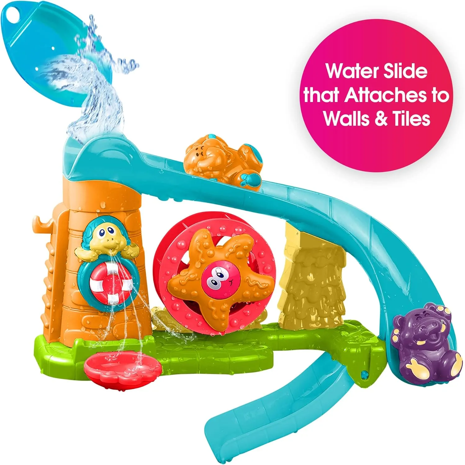 Fun in The tub - Basketball Bath Game forest shudder morality Set$ Funny-Faced Buckets$ and Water Fun Park for Babies$ Toddlers 1-3 Edushape Combo Bath Set for Kids - 3-in-1 Set for Lots of 
