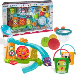Fun in The tub - Basketball Bath Game forest shudder morality Set$ Funny-Faced Buckets$ and Water Fun Park for Babies$ Toddlers 1-3 Edushape Combo Bath Set for Kids - 3-in-1 Set for Lots of 