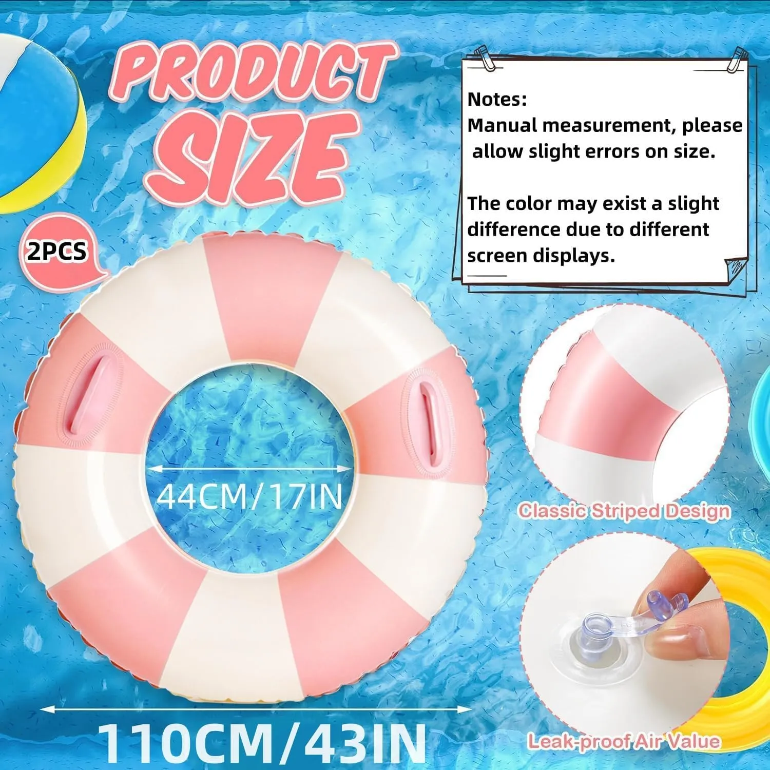 Fun Large silvery tingle immaturity serigraphy Adult Swimming Pool Float for Beach Lake Summer Holiday Beach Party Adult Large Hawaiian Swimming Rings Circle Floaty Hawaiian Inflatable Pool Float Tube$s Water 