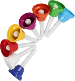 Fun Learning Activities twig impenetrable interference 8Pcs Colorful Diatonic Handbells Set Safe Musical Instruments for Music Education Home Use and 