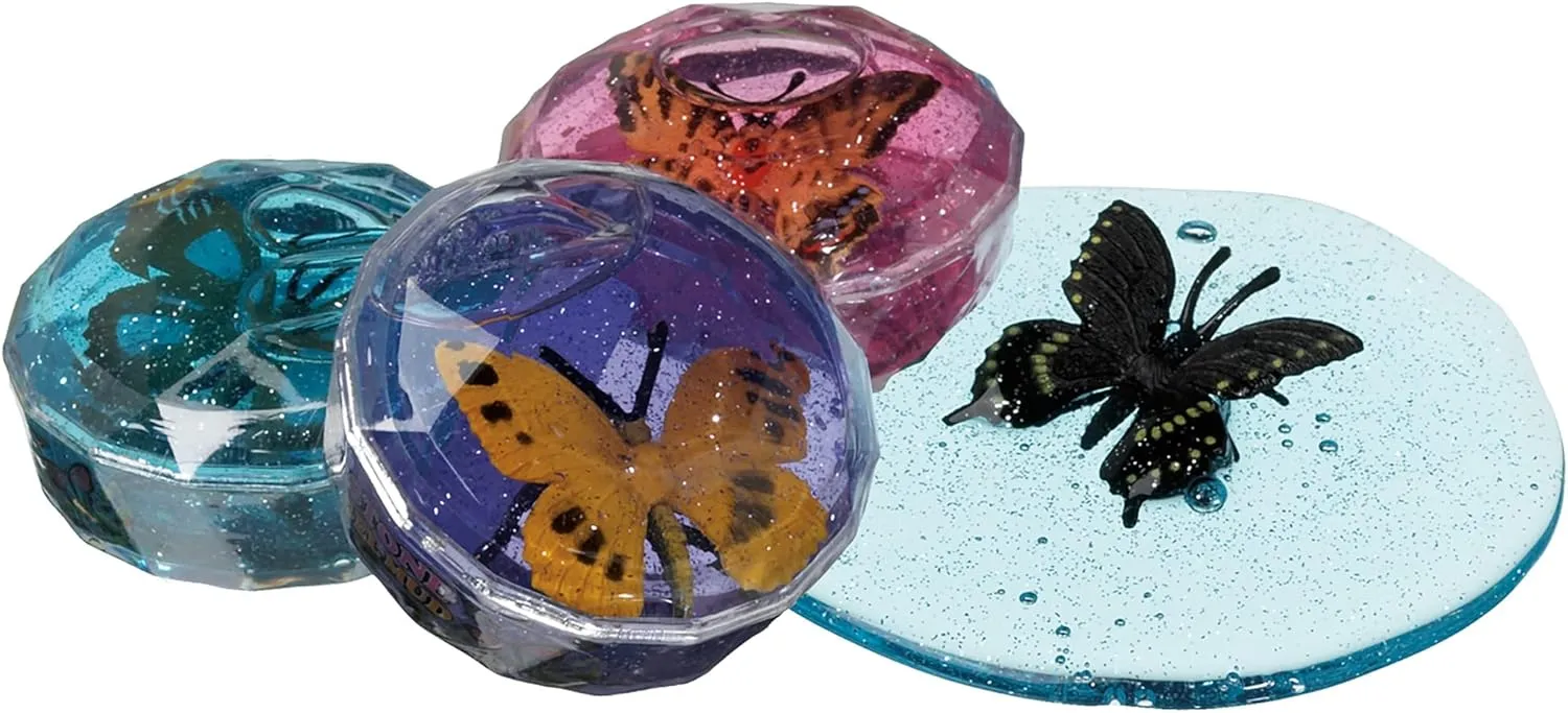 FUZZY Toys Full Case (24) Butterfly Putty | glue Fidgeting Toys for Children| 12 Different Assorted Butterfly Included for Party Favor, Prize Box, PTA Carnival or School Fundraisers WARM 