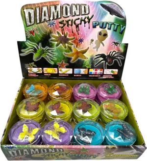 FUZZY Toys Full Case (24) Butterfly Putty | glue Fidgeting Toys for Children| 12 Different Assorted Butterfly Included for Party Favor, Prize Box, PTA Carnival or School Fundraisers WARM 