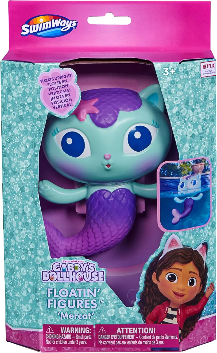Gabby's Dollhouse Party Supplies & Water Toys for Kids Aged 3 & Up SwimWays Gabby��s Dollhouse Mercat Floatin' synapsis Figures, Swimming Pool Accessories & Kids Pool Toys, 