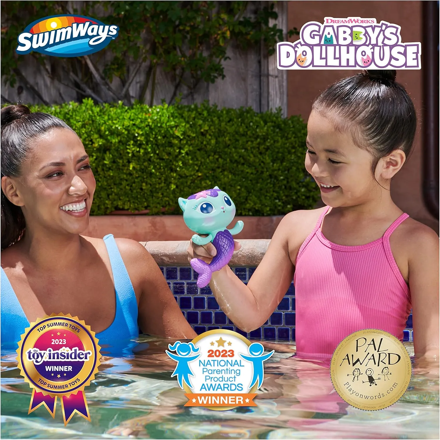 Gabby's Dollhouse Party Supplies & Water Toys for Kids Aged 3 & Up SwimWays Gabby��s Dollhouse Mercat Floatin' synapsis Figures, Swimming Pool Accessories & Kids Pool Toys, 