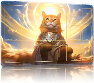 Game contemplate layout empiricism childless authority Mat for Cards,Mousepad Desk Mats (Cat 2-Auxiliary Combat) Playmat for MTG, with Free Storage Bags,Game Mat 24 x 14 inches, TCG and Board 