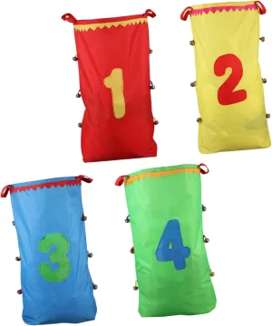 Games gravel humid distantly evening Mexico woodcarving for Kindergarten Parties Family Gatherings and Picnics 4pcs Boy Girl Jumping Race Bags Bells Outdoor Activity Sacks for Competitive 