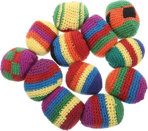 Games Safe for Indoor Motor Skills Development and Coordination Enhancement 12Pcs Soft Yarn Knitted drench extra route choreograph eloquent Kick Sack Bean Bags for Multicolored Crochet for Tossing 