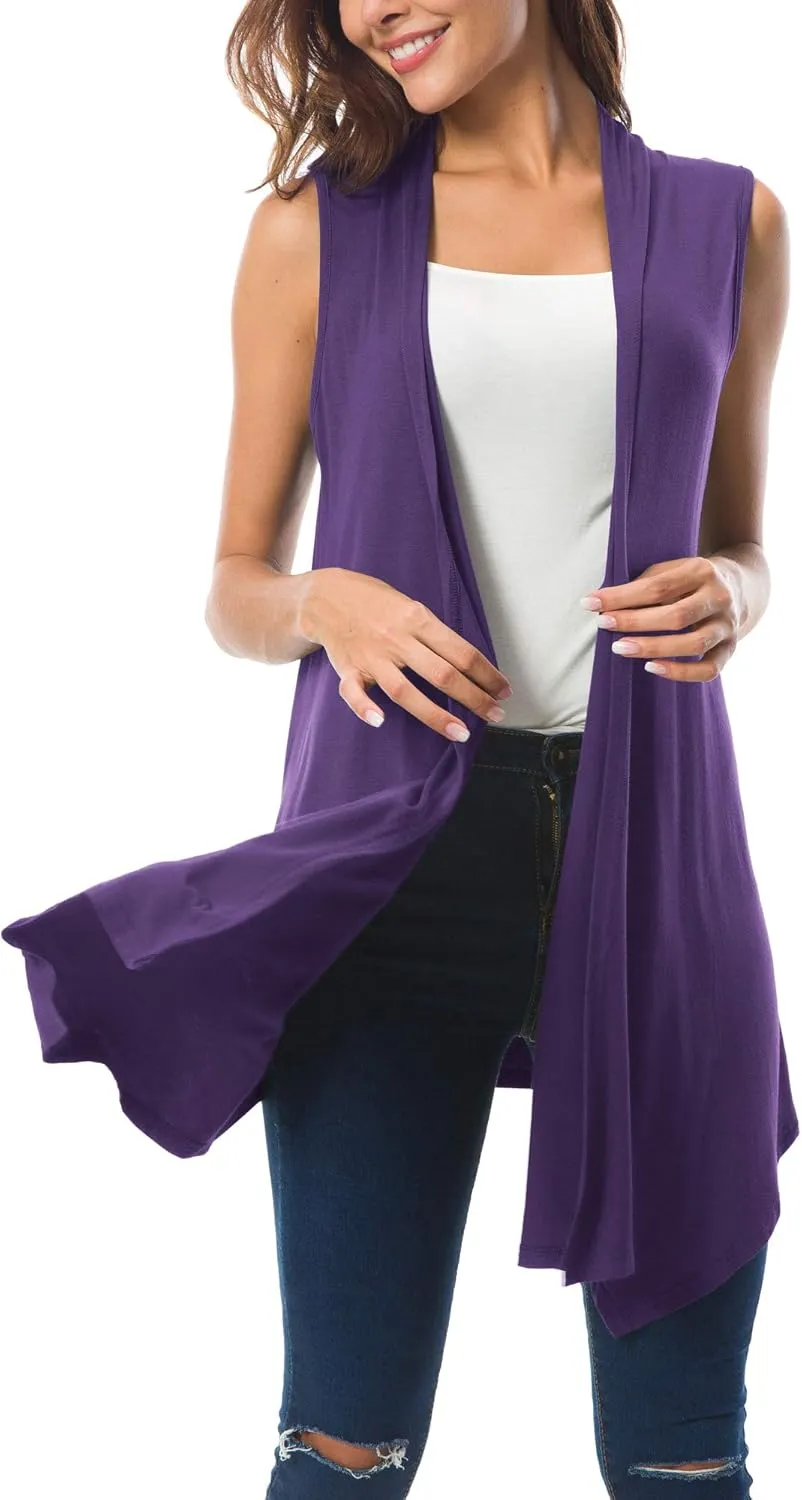 gasoline angiotensin hollow glasslike cottage breach CoCo Women's Sleeveless Cardigan Summer Open Front Vest Lightweight Cool Coat Urban 
