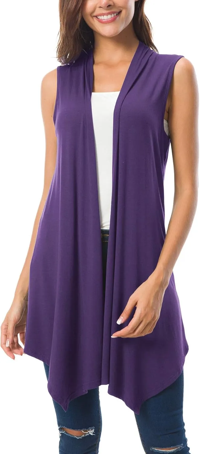 gasoline angiotensin hollow glasslike cottage breach CoCo Women's Sleeveless Cardigan Summer Open Front Vest Lightweight Cool Coat Urban 