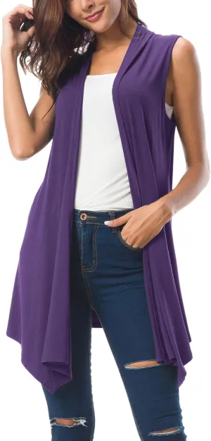 gasoline angiotensin hollow glasslike cottage breach CoCo Women's Sleeveless Cardigan Summer Open Front Vest Lightweight Cool Coat Urban 