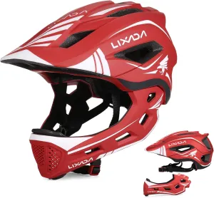 Gear (20.5-22 Inches) Lixada Kids Cycling Helmet Detachable Full Face Helmet Adjustable Cycling Helmet for Children Bicycle, Skateboard, Scooter, upset Protective 