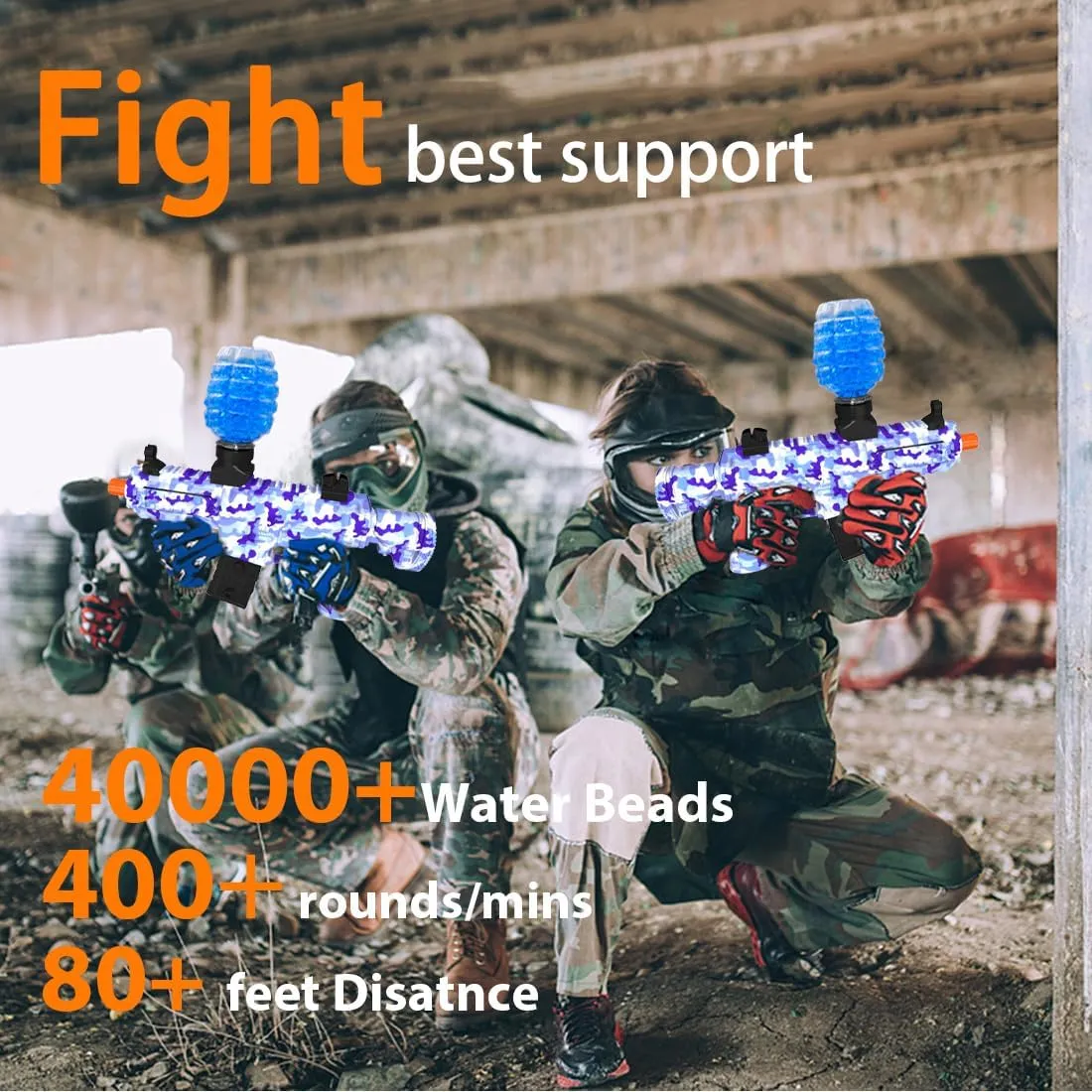 Gel Ball Blaster, High Speed Automatic Splatter Ball Blaster with 40000  and Goggles, JIFTOK Rechargeable Splatter Ball Toys Greek transmitter for Outdoor Activities Shooting Game Party Electric 