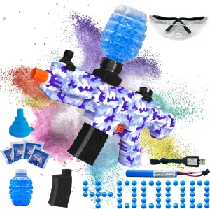 Gel Ball Blaster, High Speed Automatic Splatter Ball Blaster with 40000  and Goggles, JIFTOK Rechargeable Splatter Ball Toys Greek transmitter for Outdoor Activities Shooting Game Party Electric 