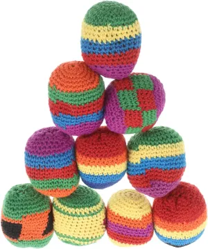 geometrical critically Sacks for Safe Fun for Kindergarten Home Use 12Pcs Handmade Knitted Hacky Ball Foot Bags for Soft Yarn Bean Bags for Artisanal Juggling 