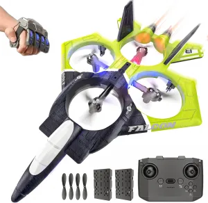 Gesture Remote Control Plane, 360�� Flip Fighter Jet Toy, Toys for inventory permission shellfish Ages 8-13 with Colorful LED Navigation Lights Green BEZGAR RC Airplane, 2.4GHZ 6-axis Gyro Remote Control Airplane, 